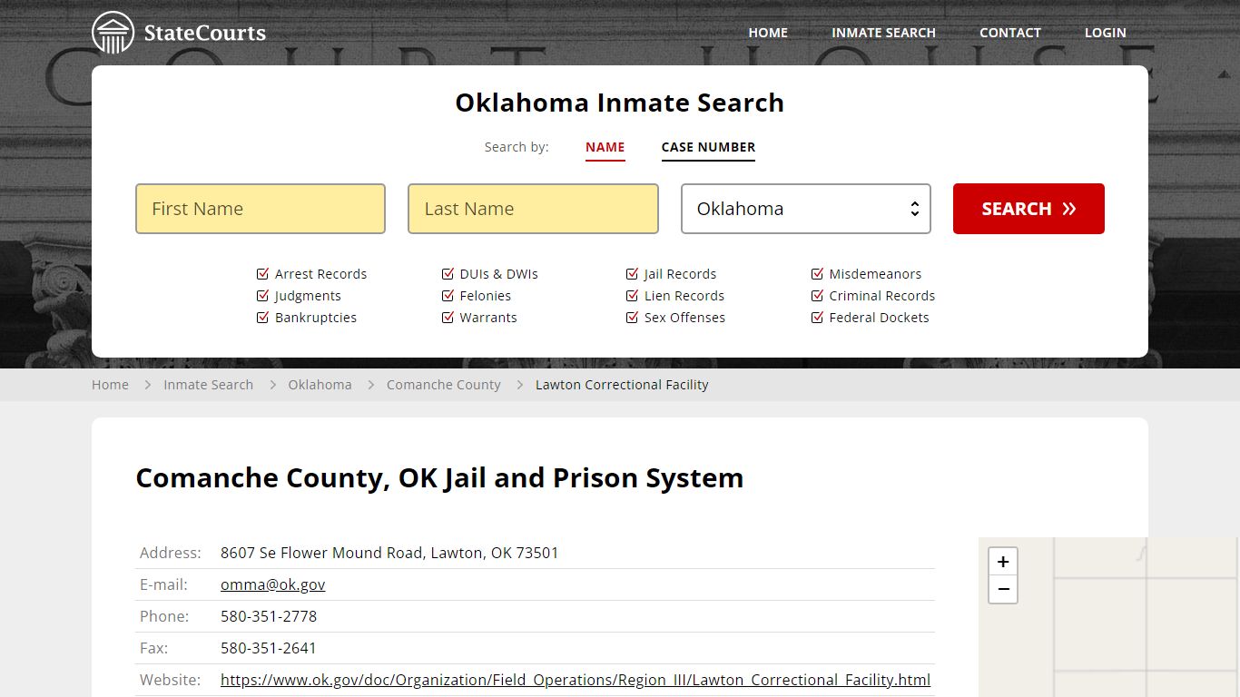 Lawton Correctional Facility Inmate Records Search, Oklahoma - State Courts